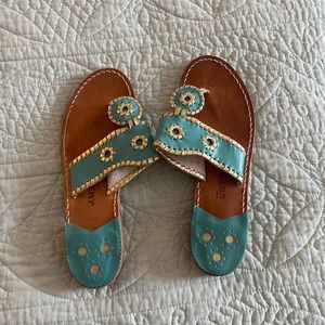 Turquoise and gold jack Rogers, like new